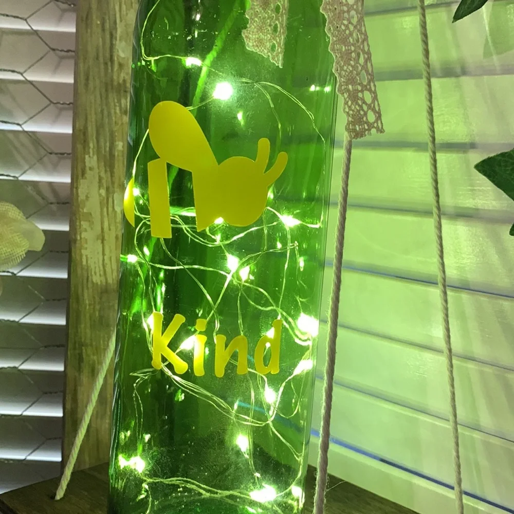‘🐝 Kind’ logo wine bottle lantern